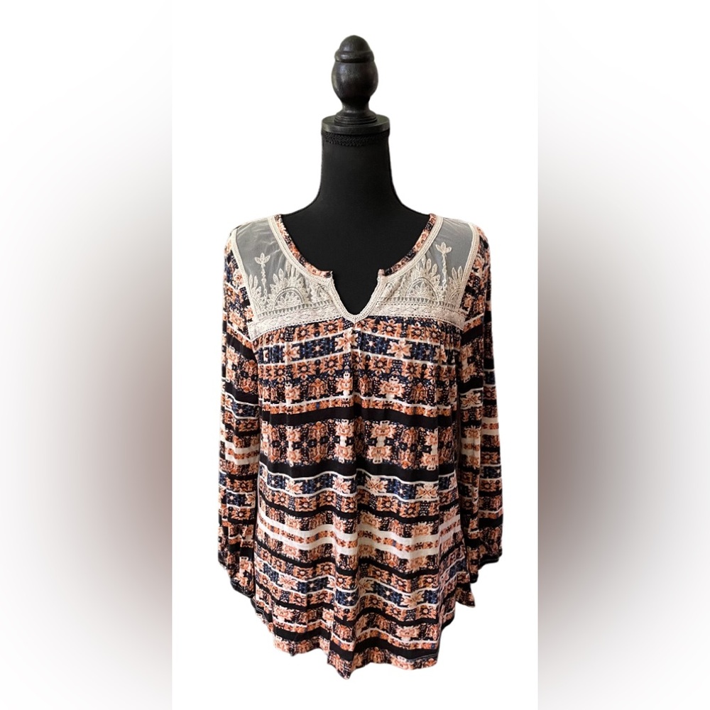 Vintage America: BoHo Bohemian Peasant Blouse with Lace